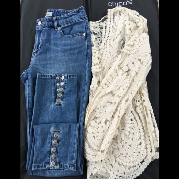 Chico's Denim - 2pc Chico’s Platinum Denim w Lace Top
